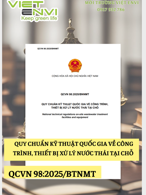 QCVN 98:2025/BTNMT - Quy chuẩn kỹ thuật quốc gia về công trình, thiết bị xử lý nước thải tại chỗ